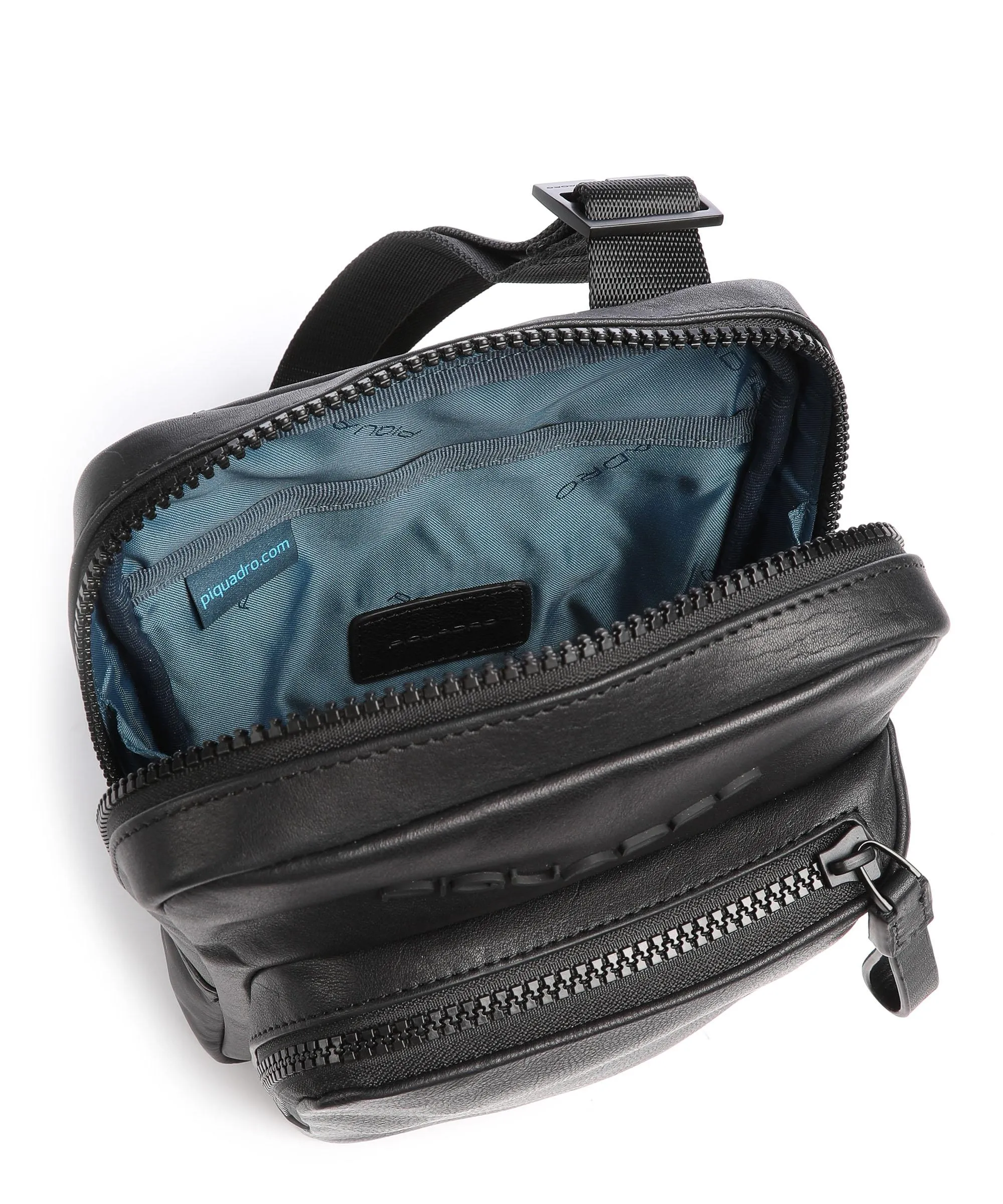  Piquadro Harper Borsa a tracolla pelle a grana fine nero  