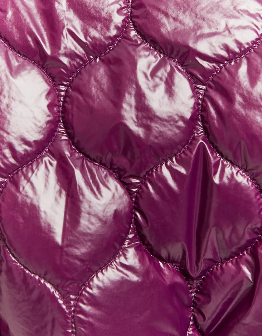 Piumino Corto Viola Effetto Vinile  