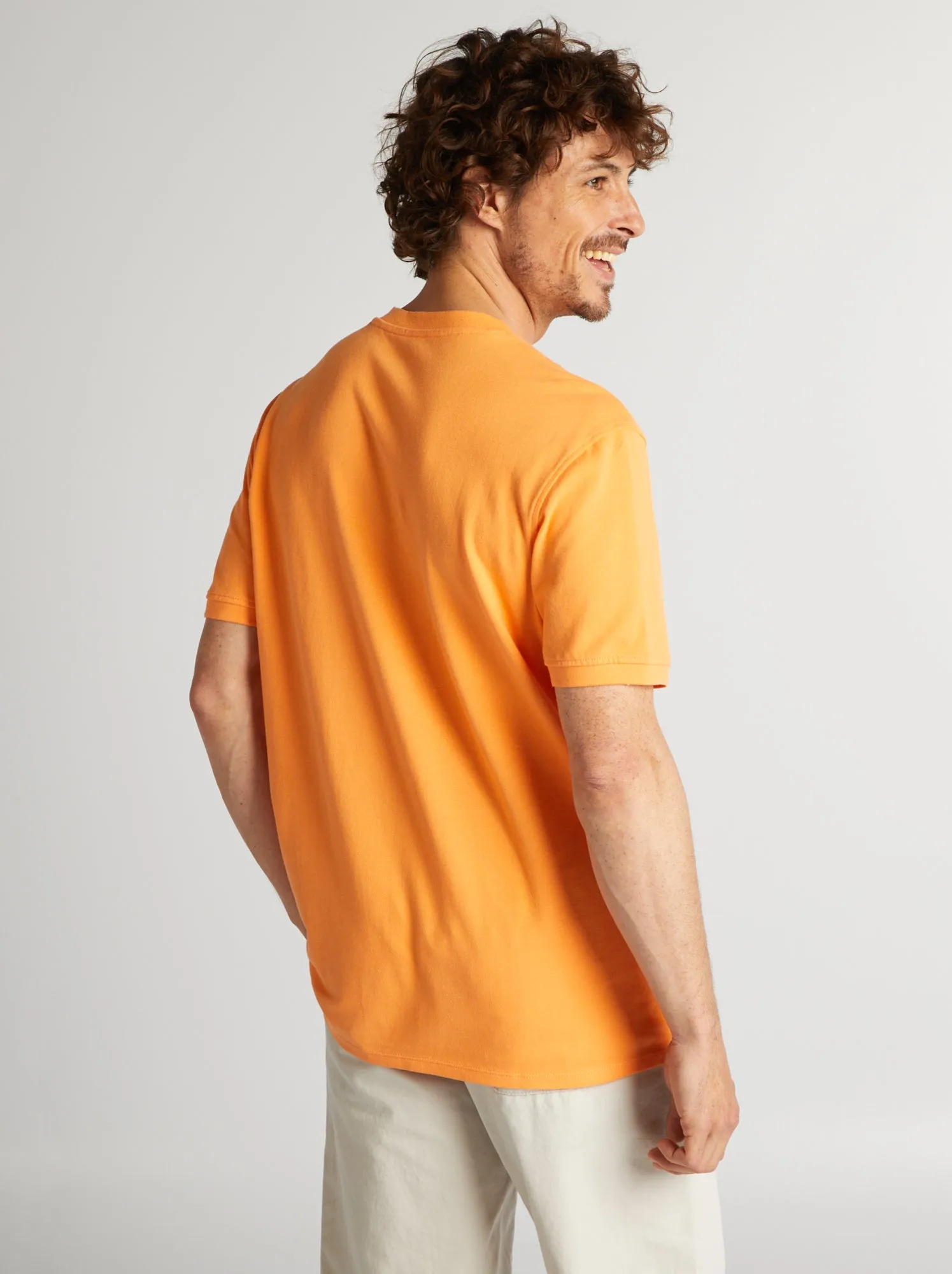 Polo in piqué di cotone tinta unita - ARANCIONE