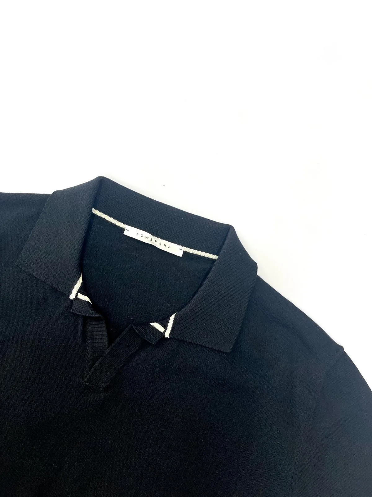 POLO NERA IN COTONE