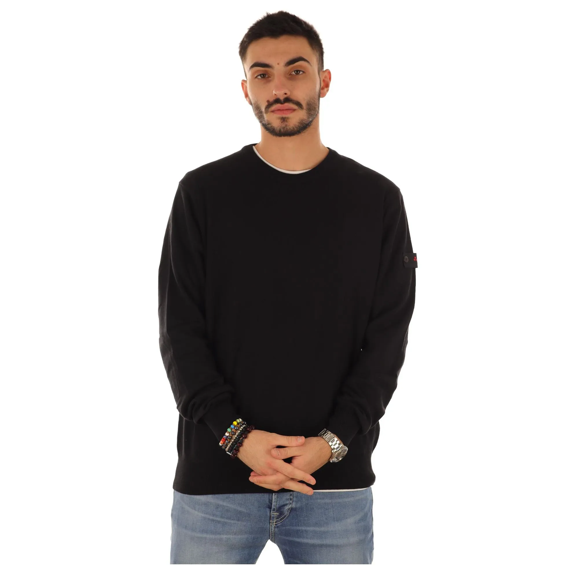 Pullover exmoor 05 in misto lana con toppe