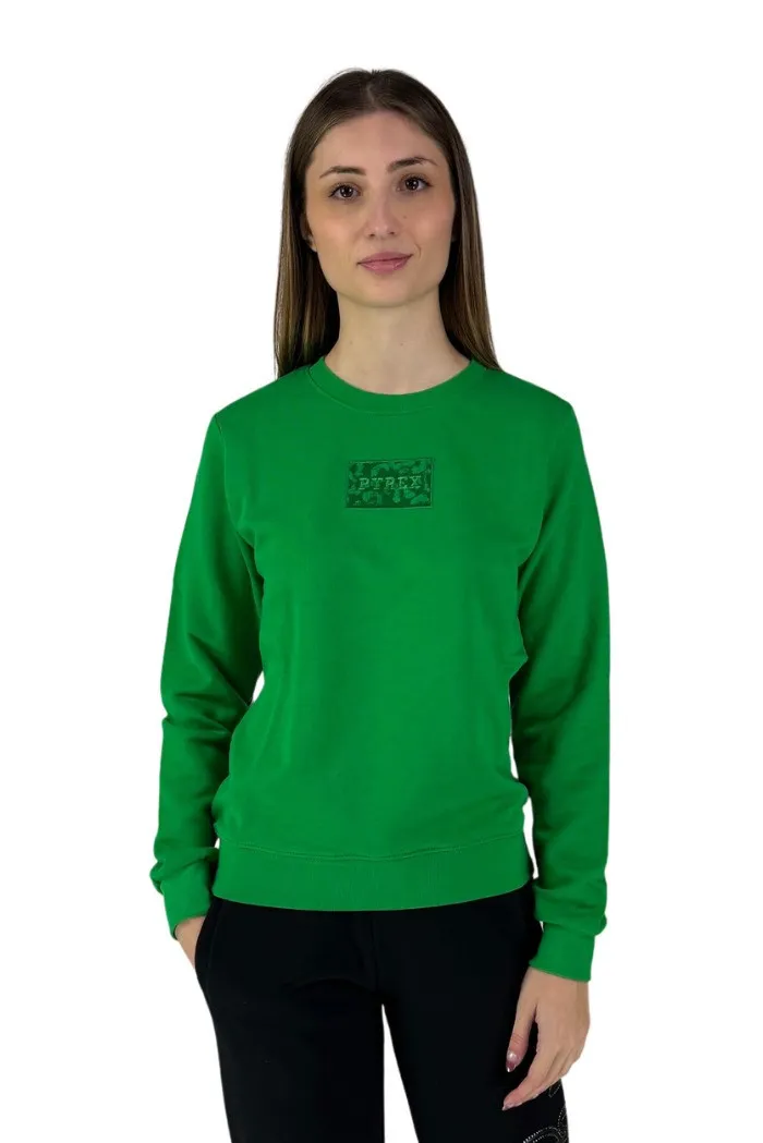 Pyrex felpa girocollo e patch logo fantasia animalier 23ipb44479