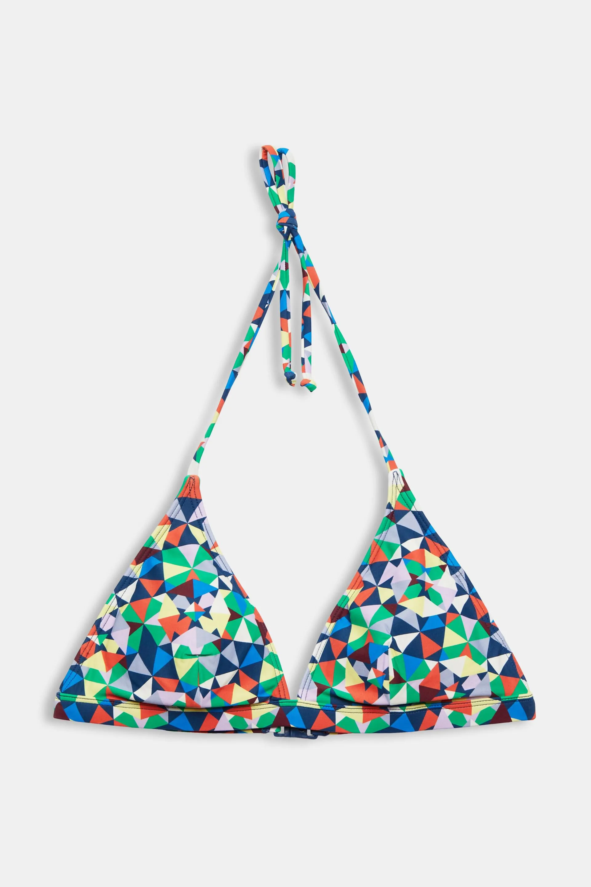 Reggiseno imbottito con allacciatura al collo e fantasia allover