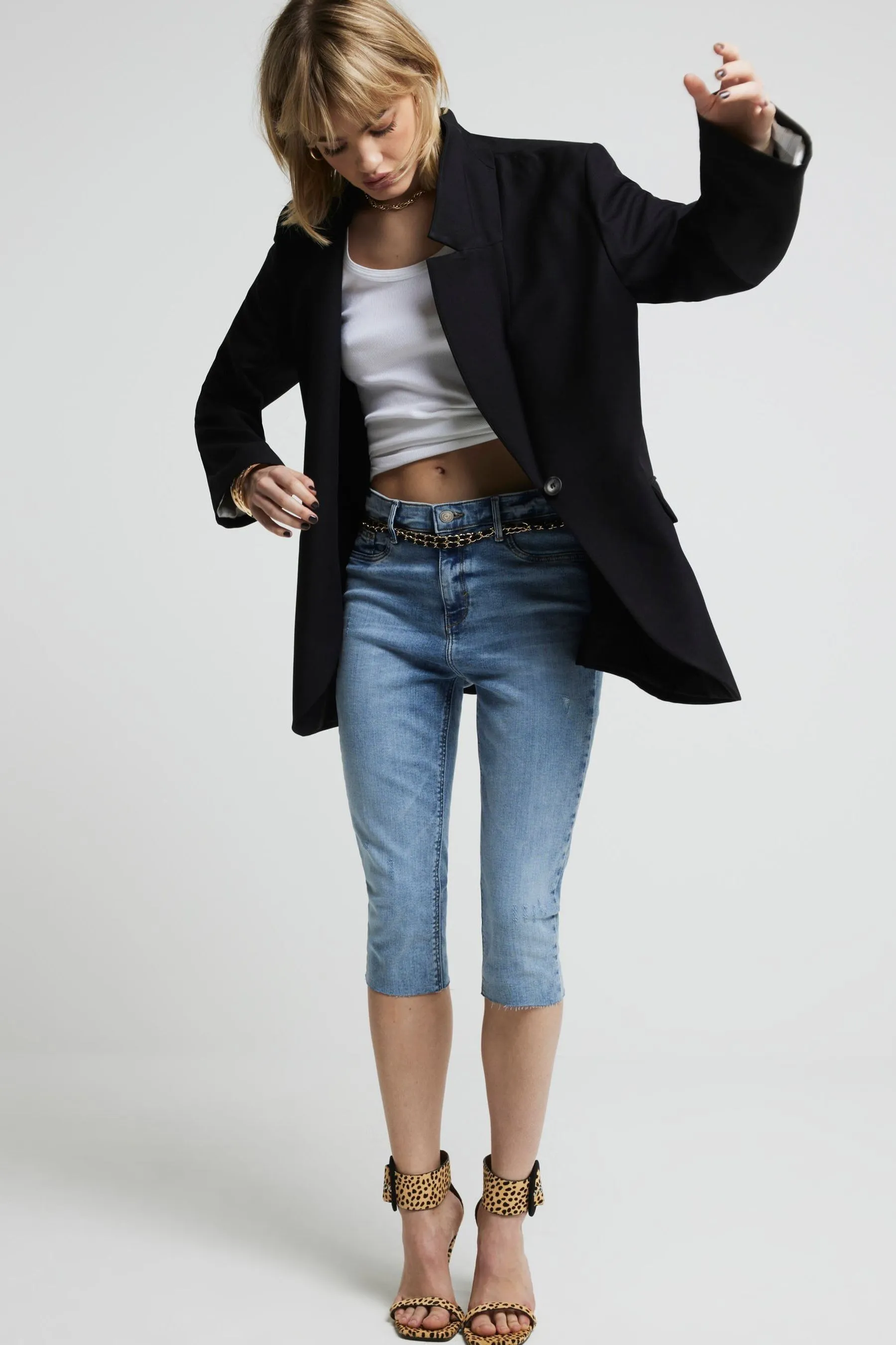 River Island - Manica con risvolto - Blazer comodo    