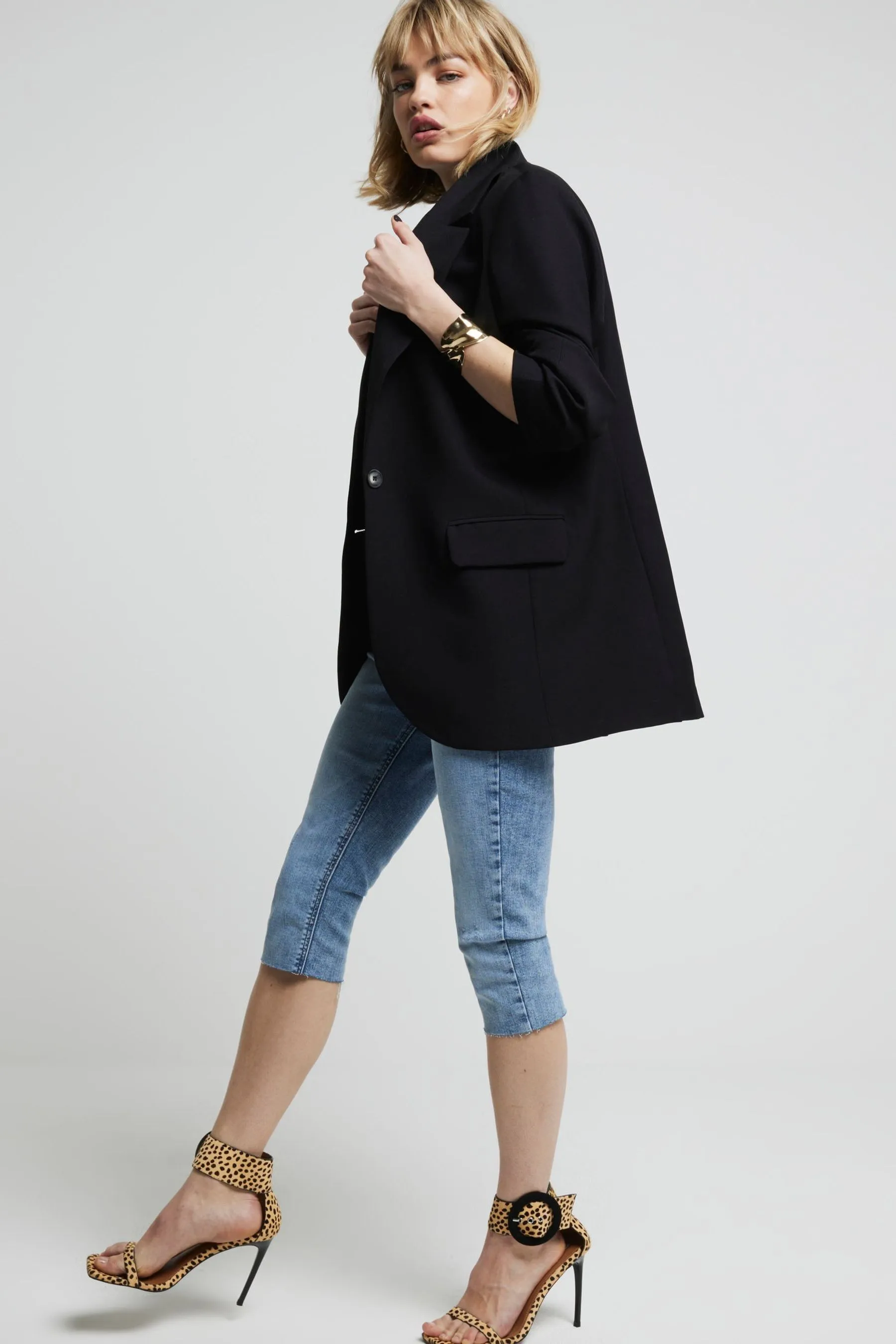 River Island - Manica con risvolto - Blazer comodo    