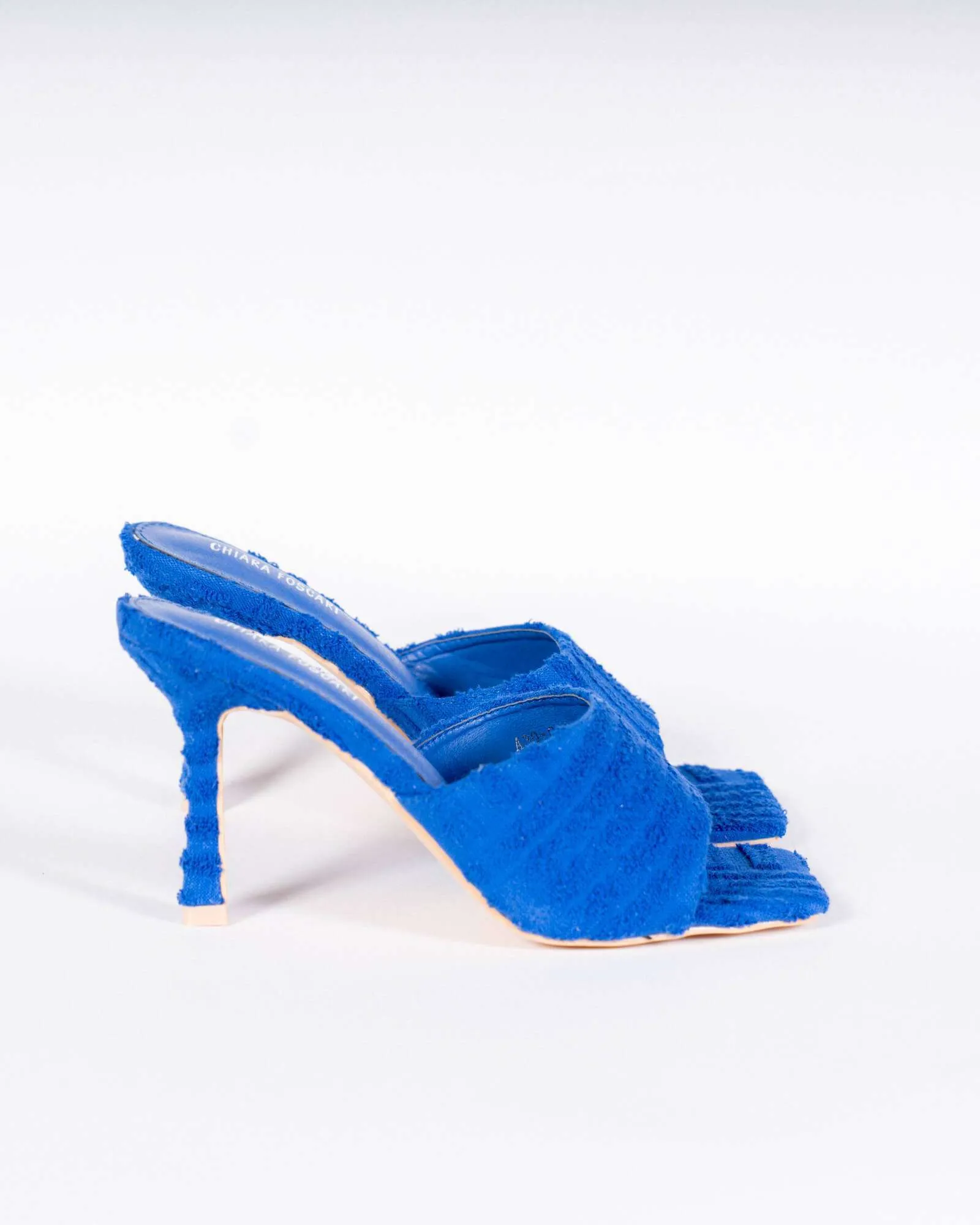 Sabot con tacco effetto spugna - Blu