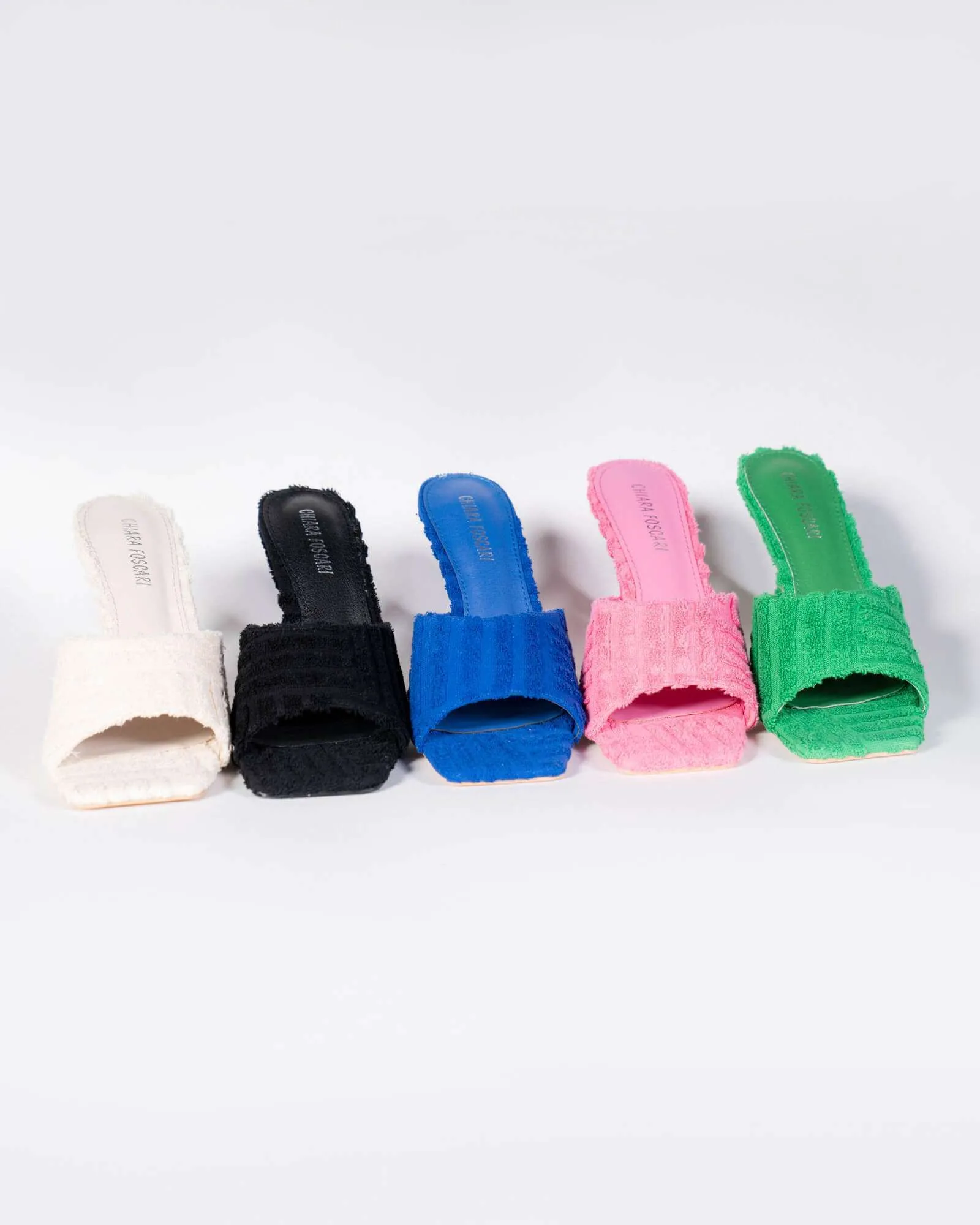 Sabot con tacco effetto spugna - Blu