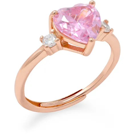 SARNIORO Anello in argento925 goldrose con cristallo cuore