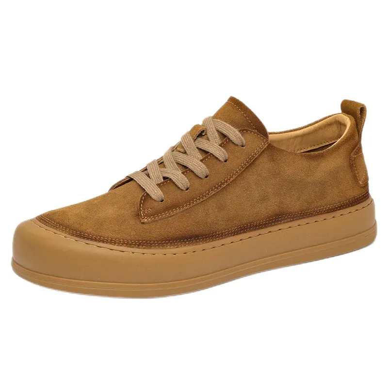 Scarpe casual piatte da uomo in pelle scamosciata smerigliata retrò