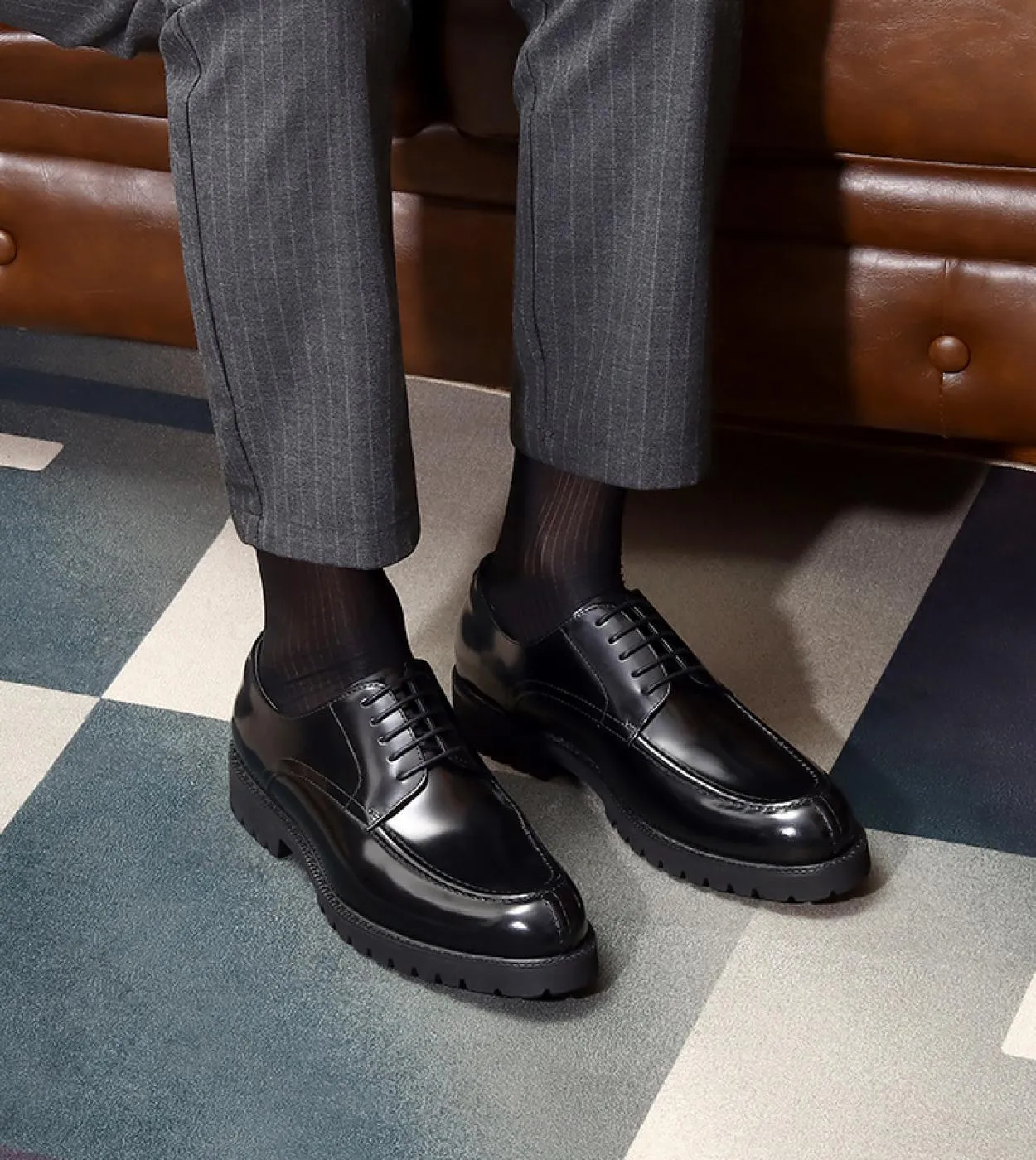 Scarpe Oxford vintage in pelle verniciata da uomo 2023 piattaforma di moda in vera pelle di lusso abito da uomo nero business so