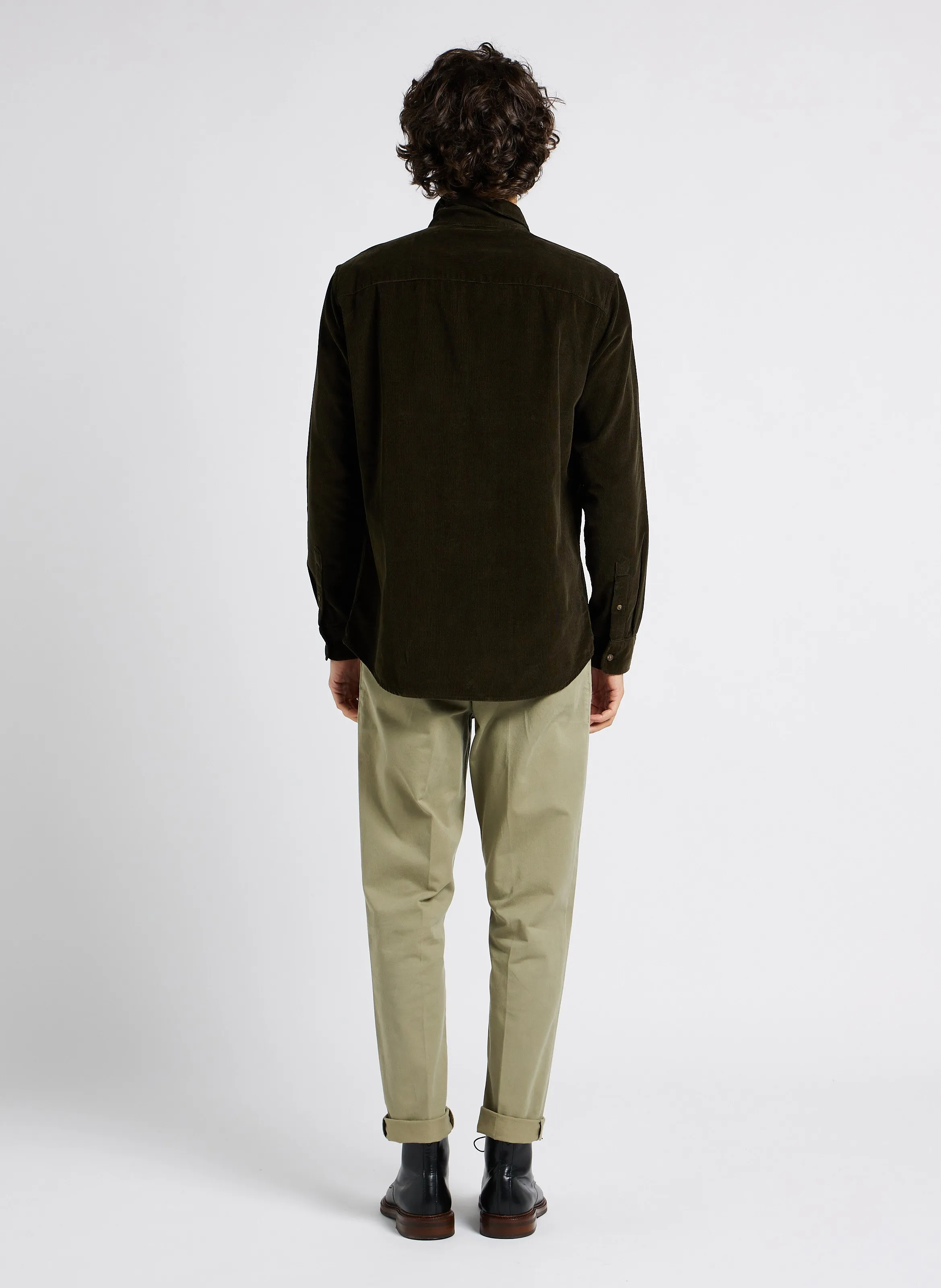  SELECTED   Camicia collo classico in misto cotone | Verde
