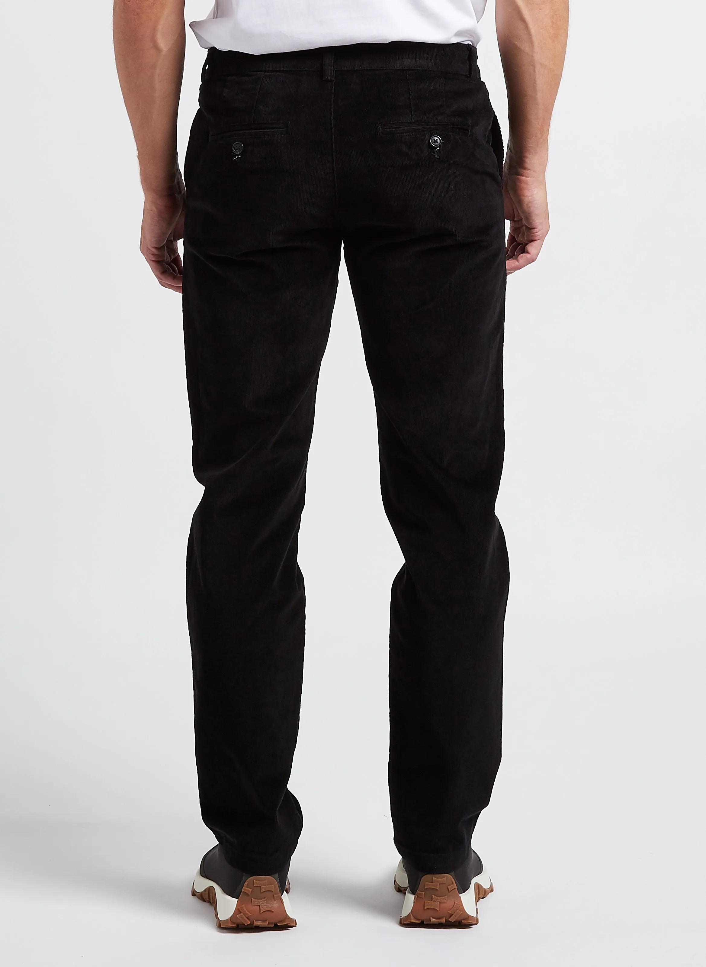  SELECTED   Pantaloni dritti in velluto misto cotone bio | Nero