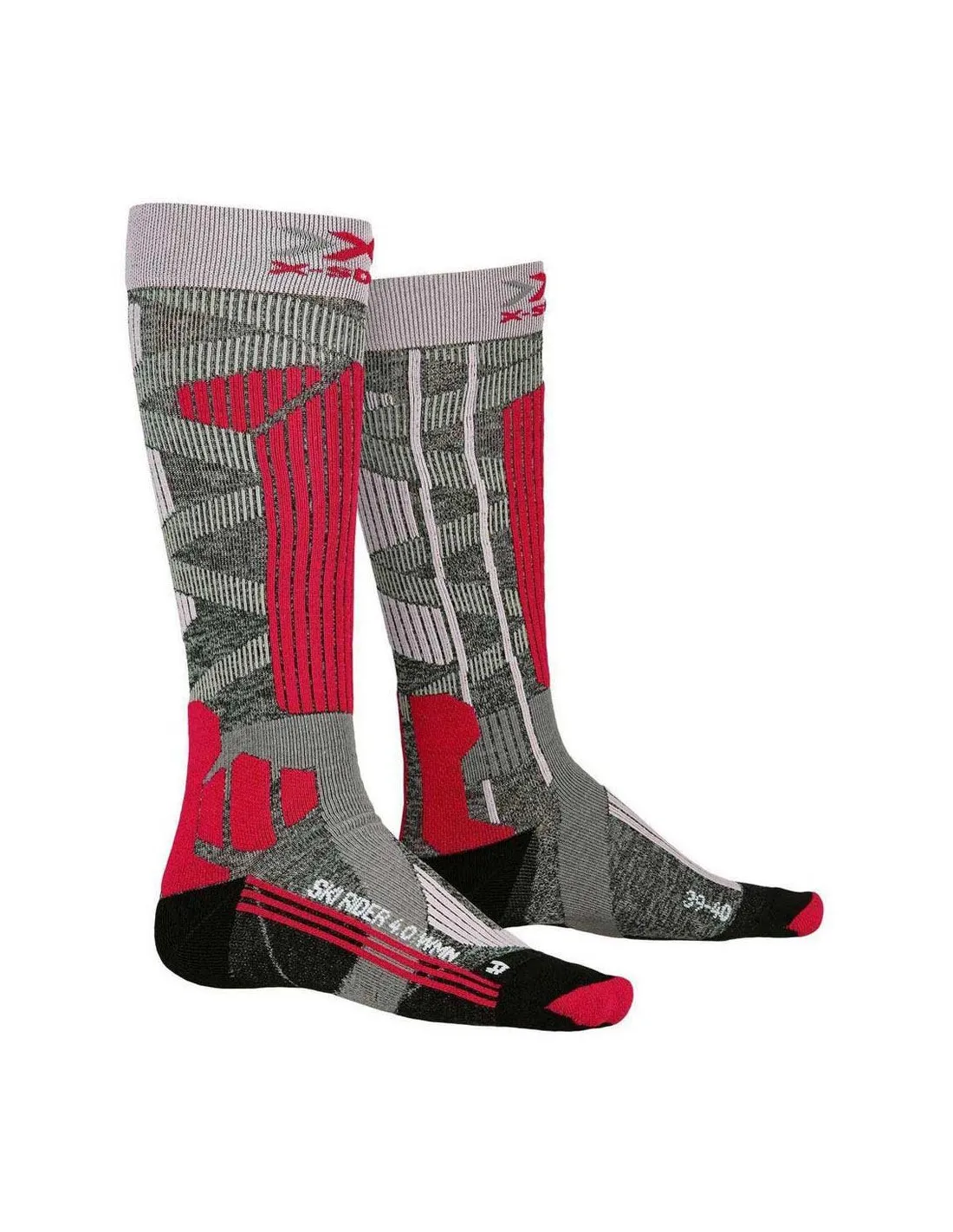 Ski Socks X Socks Ski Rider 4.0 Grigio / Rosa