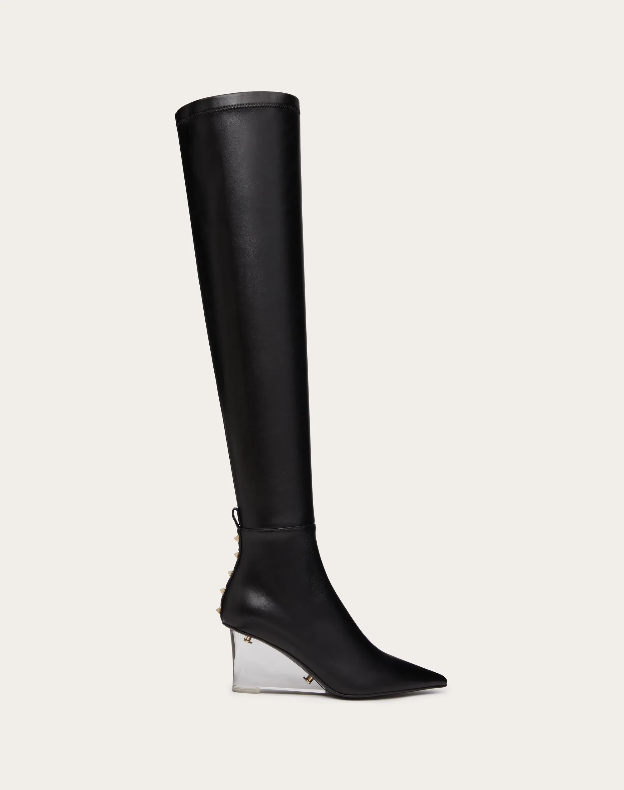STIVALE SOPRA IL GINOCCHIO ROCKSTUD IN MATERIALE SINTETICO STRETCH 75MM