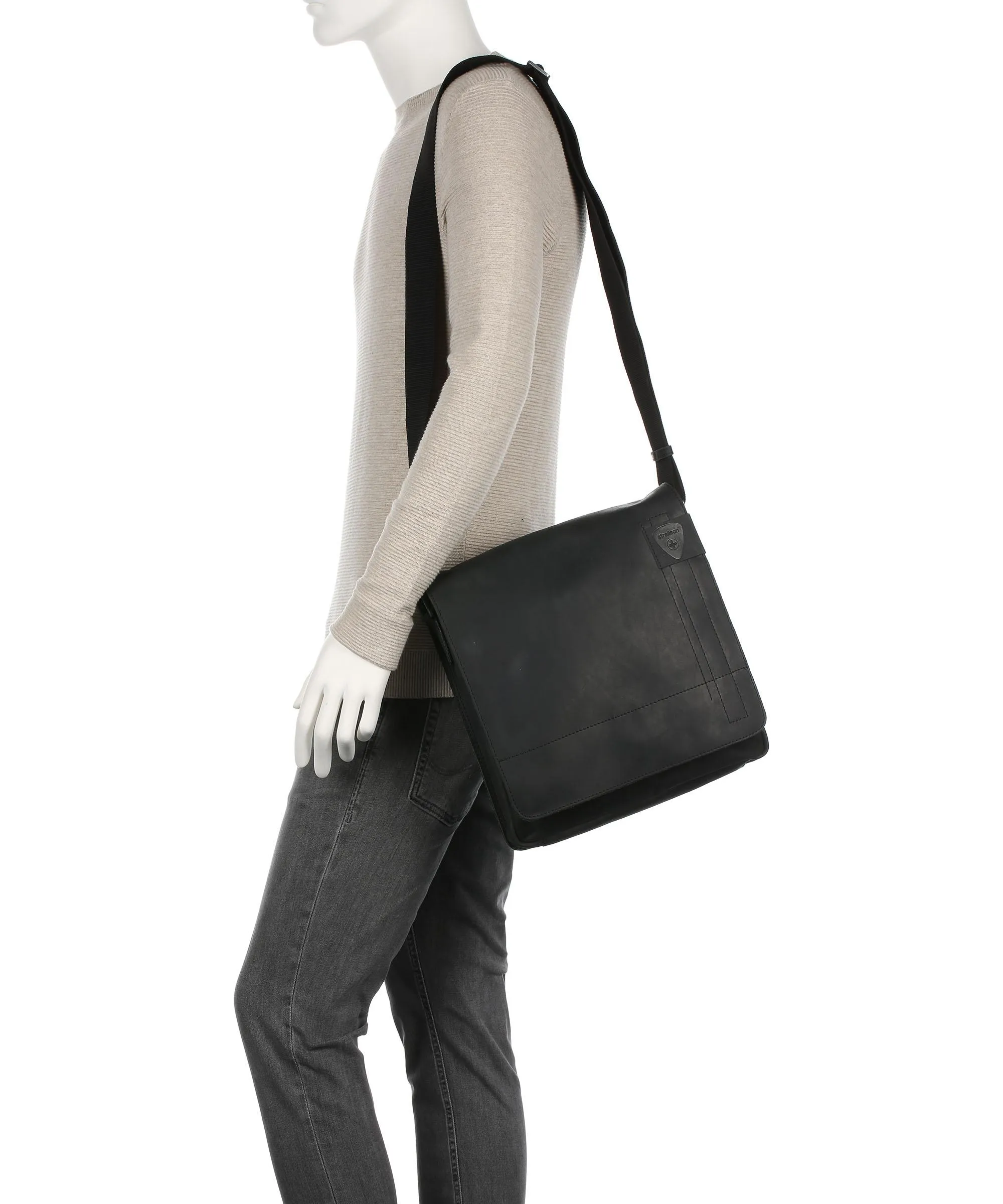  Strellson Richmond Borsa a spalla pelle nero  