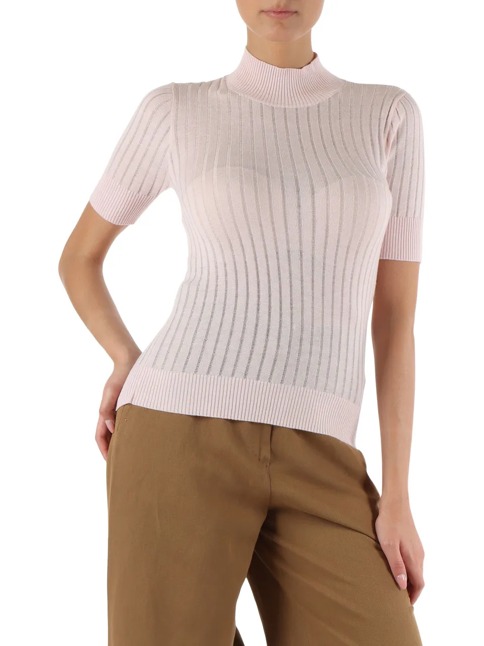STUDIO: Maglia a coste DILLY in seta e lana