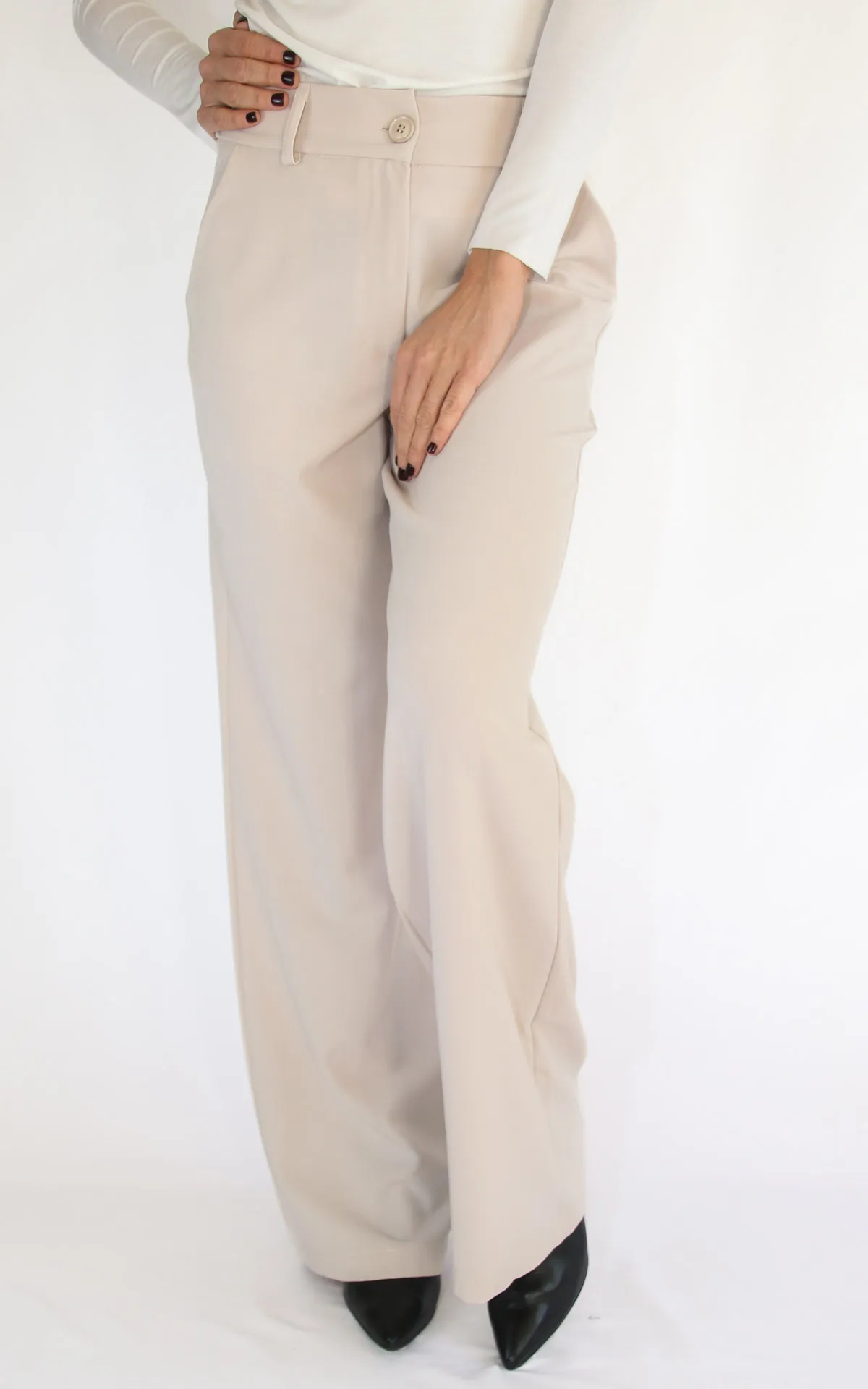 Susymix – Pantalone palazzo – burro
