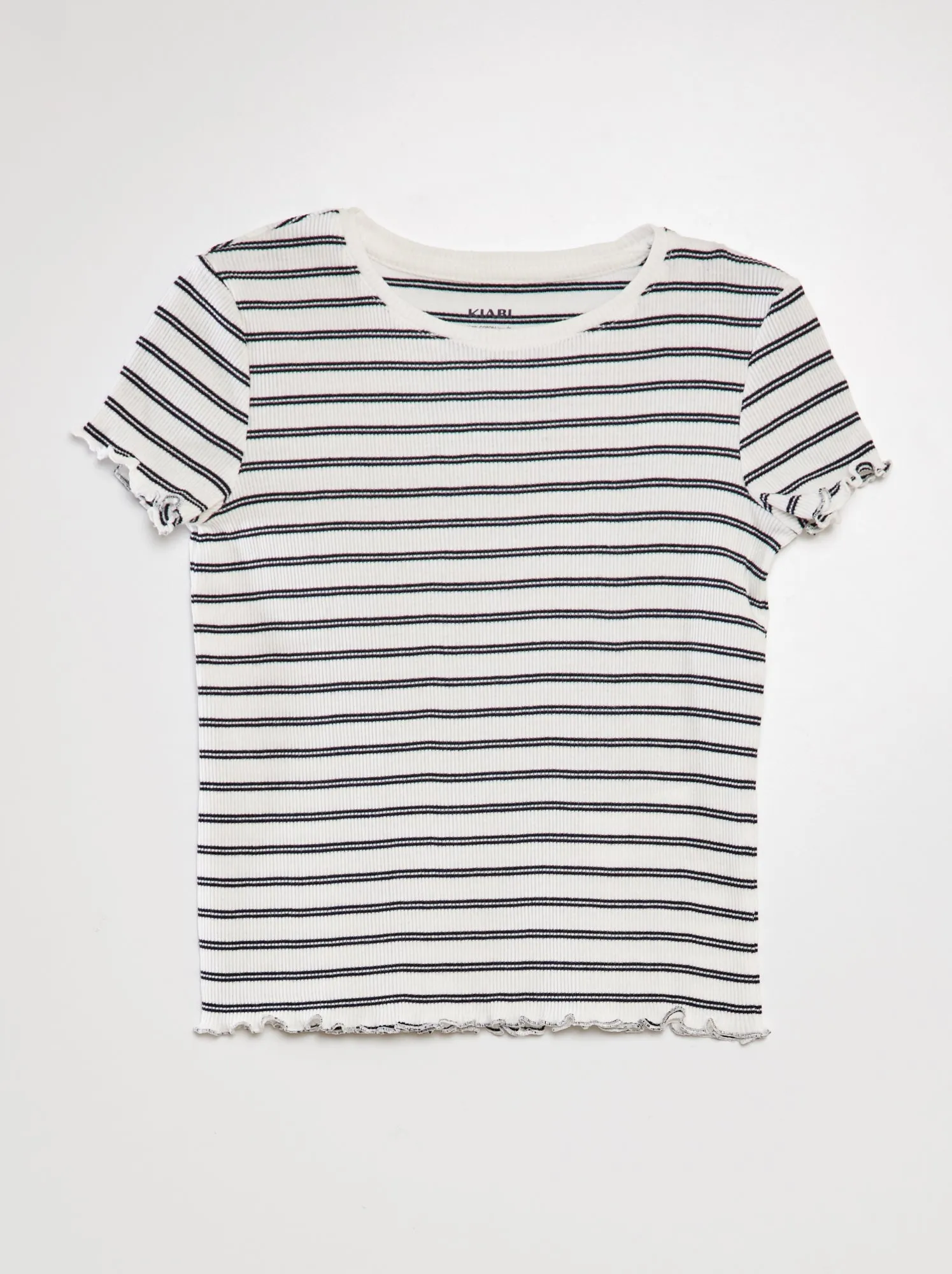 T-shirt a maniche corte a righe - BIANCO