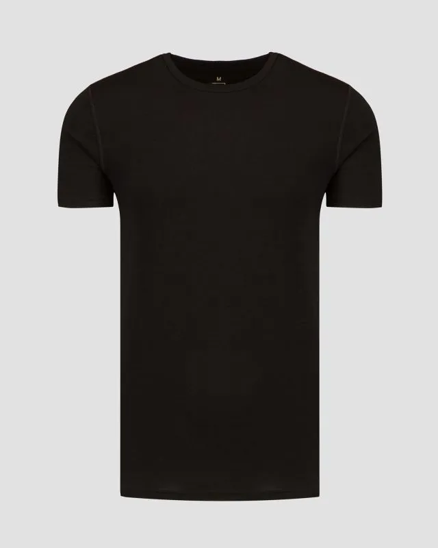 T-shirt nera in lana da uomo We Norwegians Sno