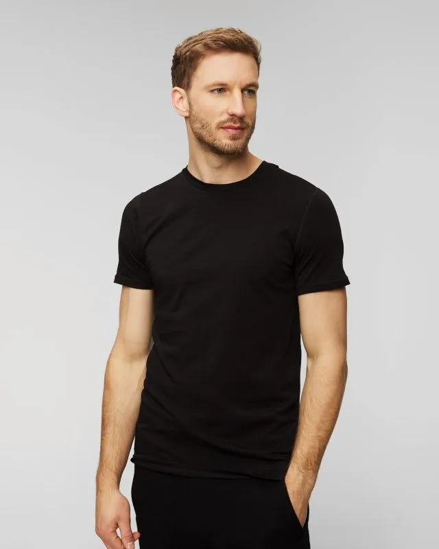 T-shirt nera in lana da uomo We Norwegians Sno