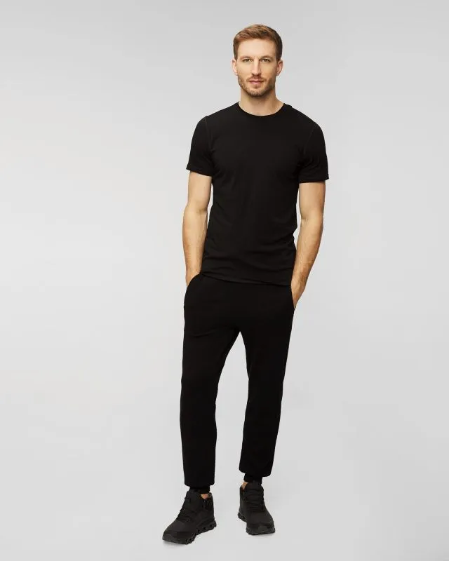 T-shirt nera in lana da uomo We Norwegians Sno