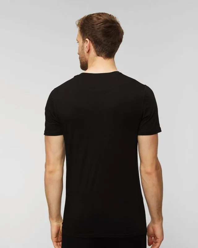 T-shirt nera in lana da uomo We Norwegians Sno