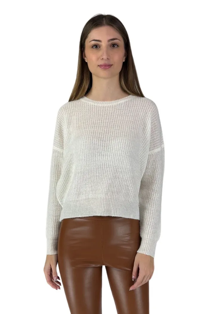 Take Two maglia girocollo in misto lana a costa inglese dta5949