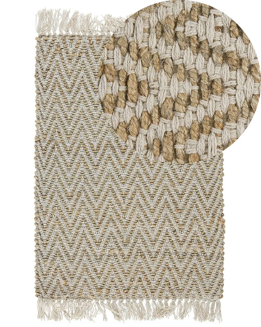 Tappeto iuta beige 50 x 80 cm AFRIN