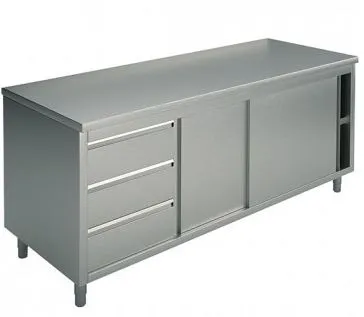 Tavolo con Cassettiera STNC3 70-210 con 5 piedi
