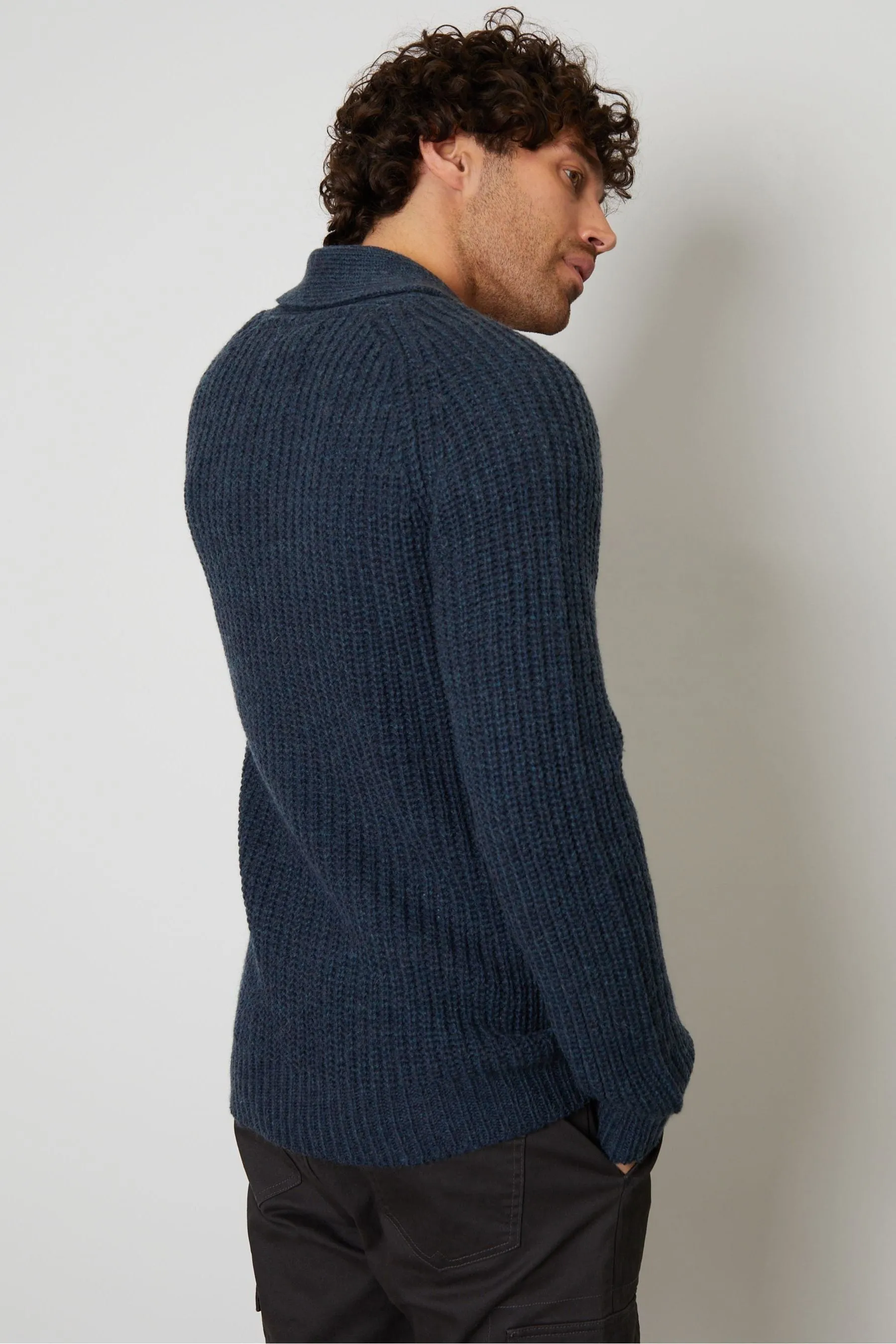 Threadbare - Cardigan Blend in lana con collo sciallato