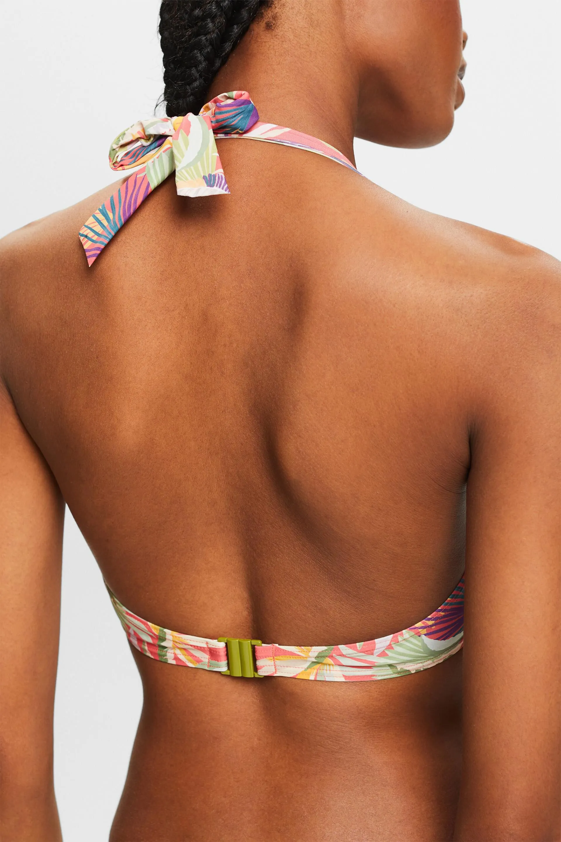 Top da bikini imbottito con allacciatura al collo