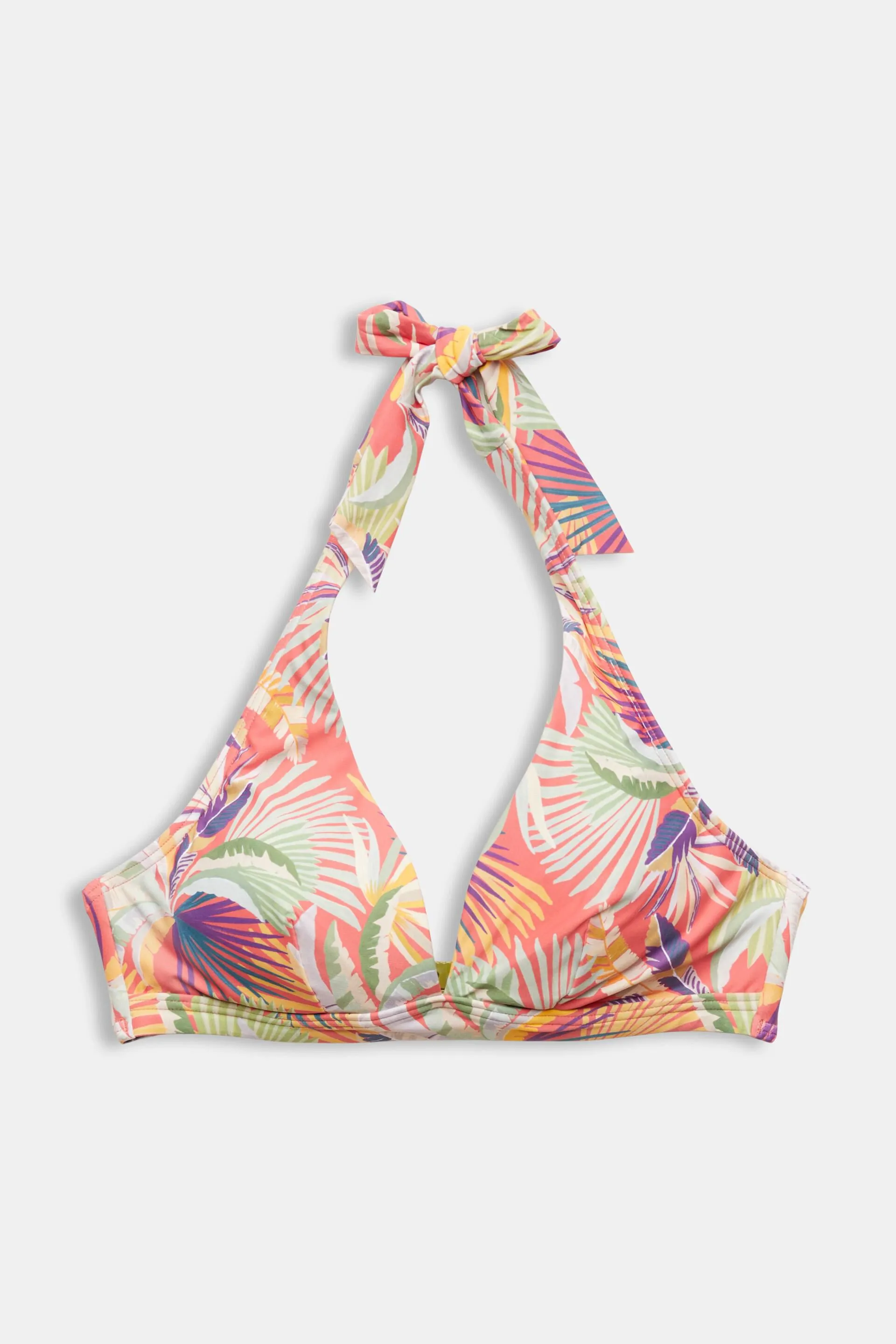 Top da bikini imbottito con allacciatura al collo