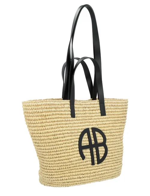 Tote Bag Anine Bing color naturale con logo nero
