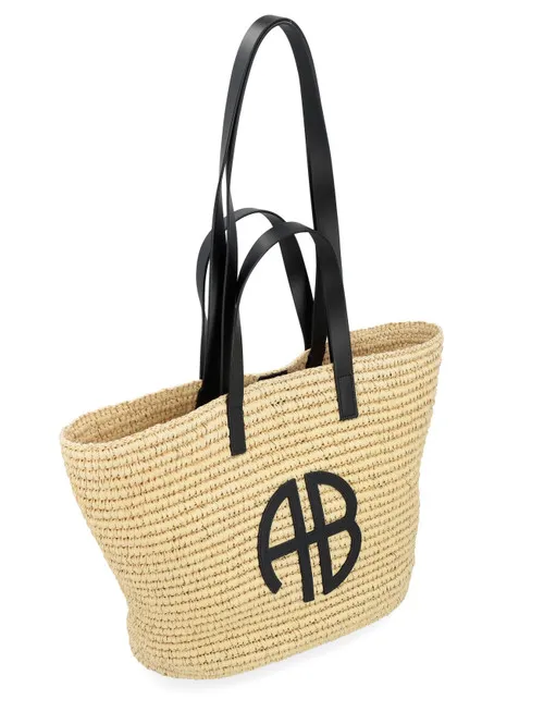 Tote Bag Anine Bing color naturale con logo nero