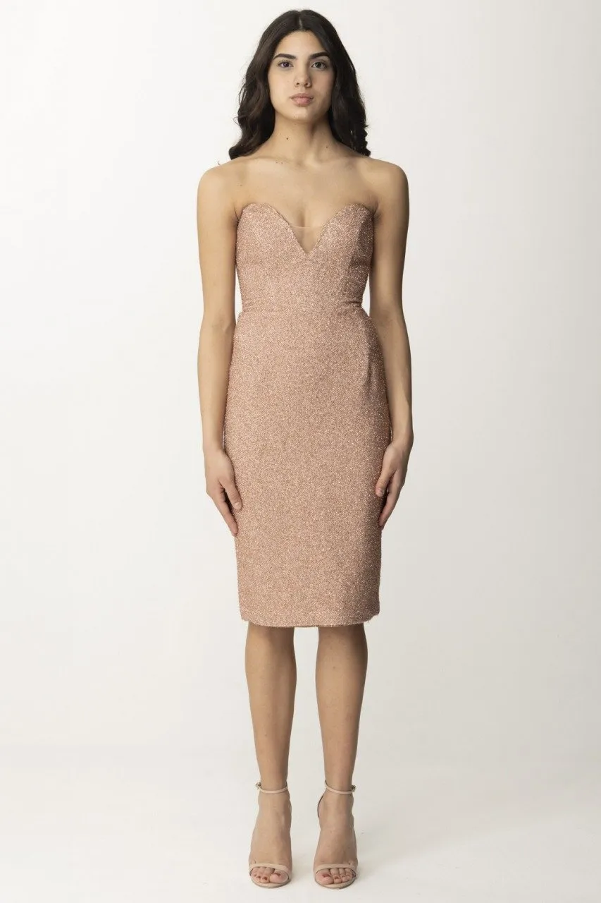 Tubino in tweed lurex con scollo cuore Nudo