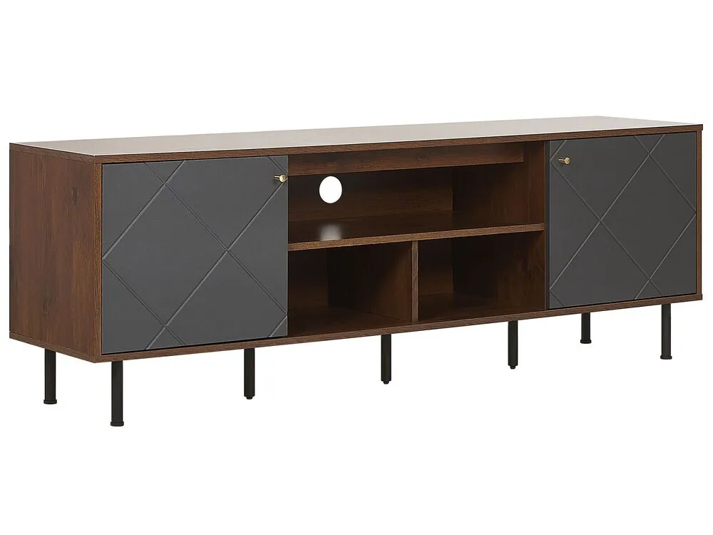 TV Stand PALMER Dark Brown/ Grey