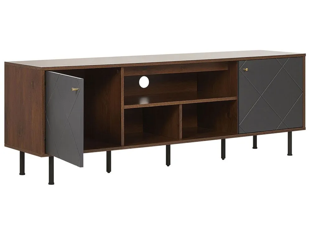 TV Stand PALMER Dark Brown/ Grey