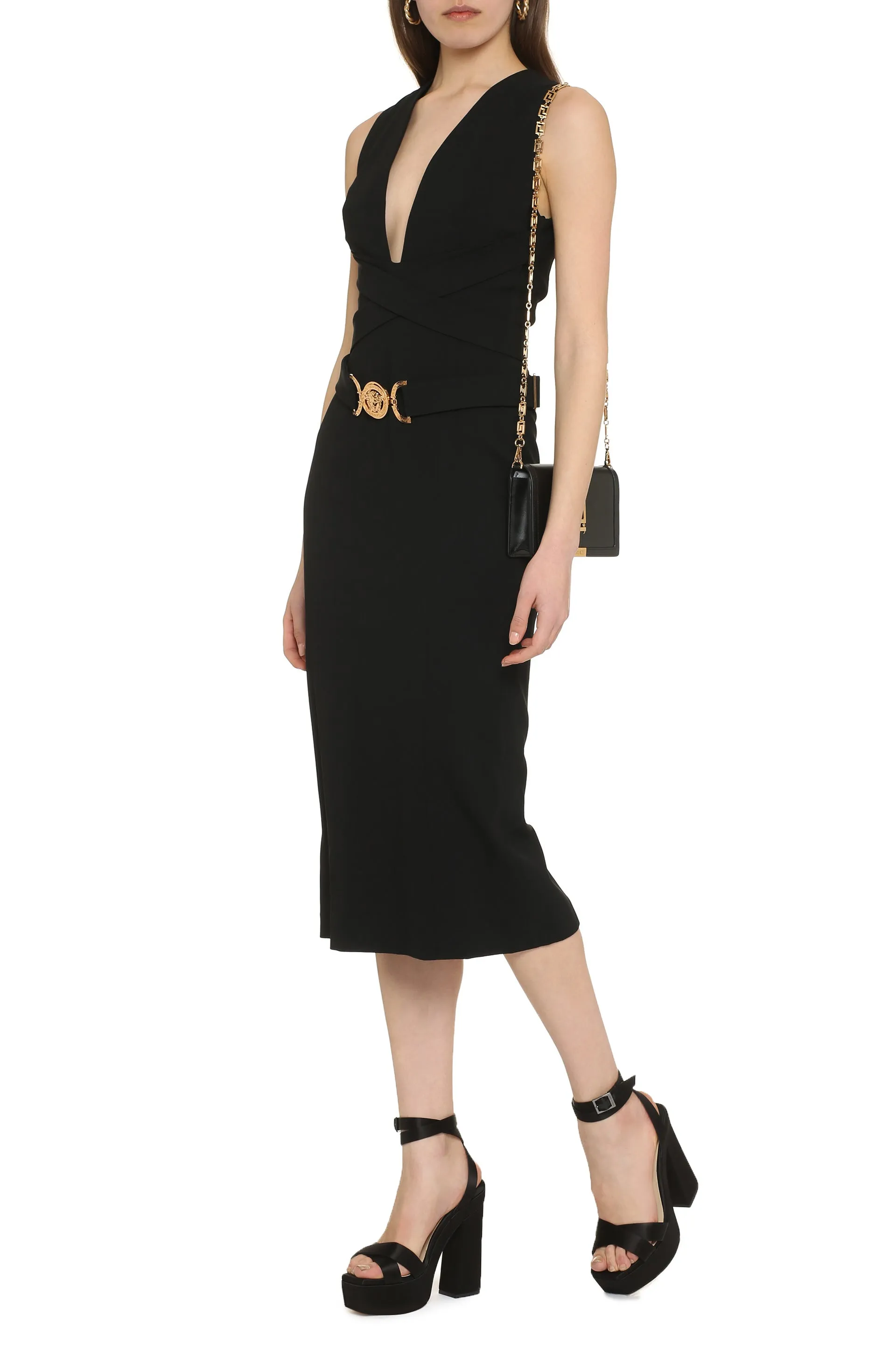 Versace Abito midi in crêpe