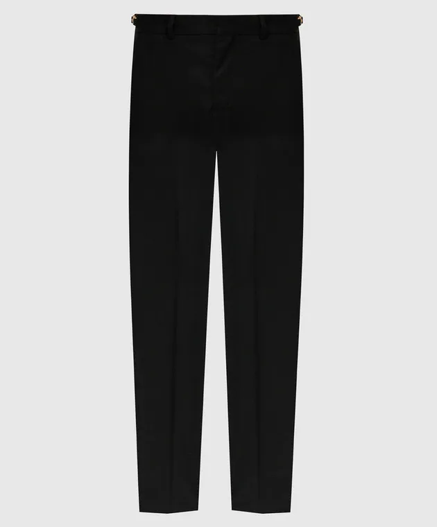 Versace Pantaloni in lana con logo Medusa Biggie neri 10140571A07454