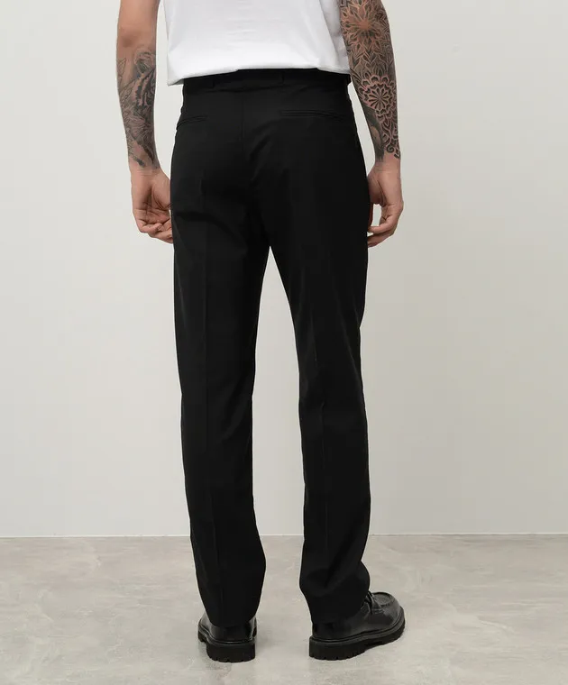 Versace Pantaloni in lana con logo Medusa Biggie neri 10140571A07454
