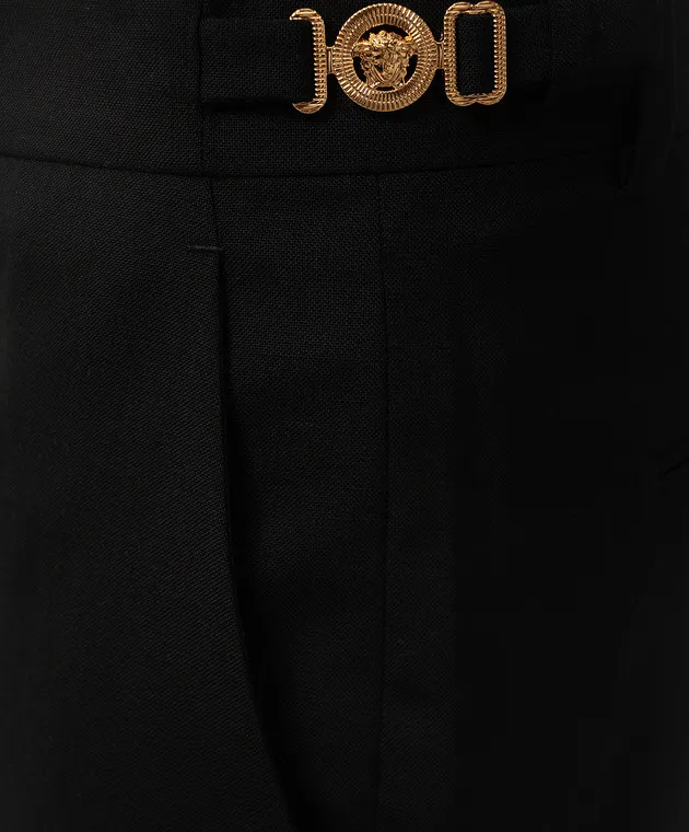 Versace Pantaloni in lana con logo Medusa Biggie neri 10140571A07454