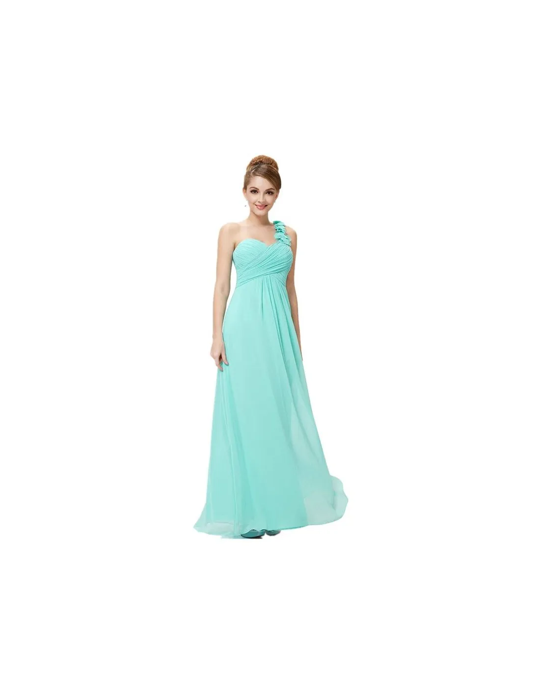 Vestito per damigelle verde acqua lungo