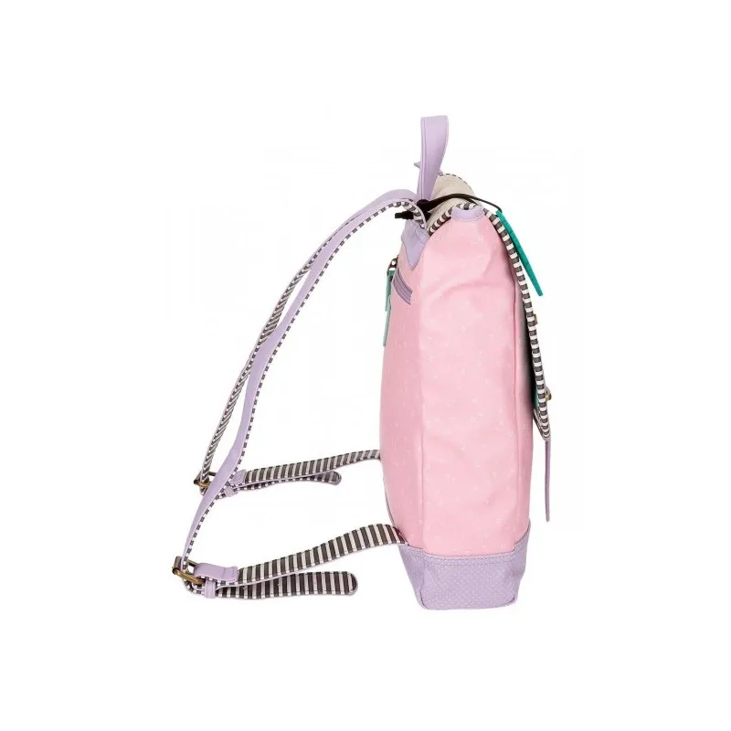 ZAINO SCUOLA LAVORO E T. LIBERO PORTA PC LOST IN MUSIC GORJUSS SANTORO LONDON ORIGINAL 29X39X9CM ROSA/LILLA SFUM.100%PU